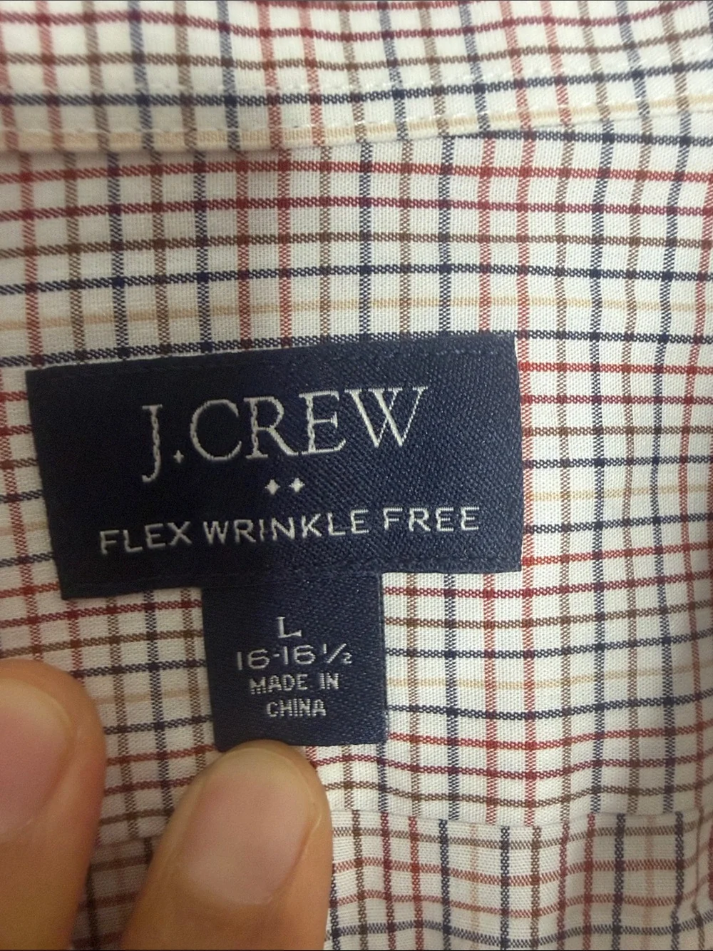 J. Crew Men's Button-Up Checked Dress Shirt in Red and White